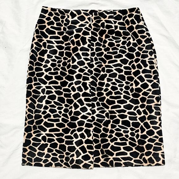 Central Falls faux fur giraffe fuzzy pencil skirt size 6 - Picture 2 of 10